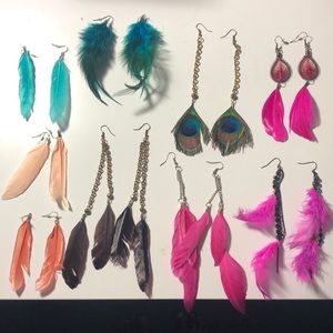 MULTIPLE Feather Earrings